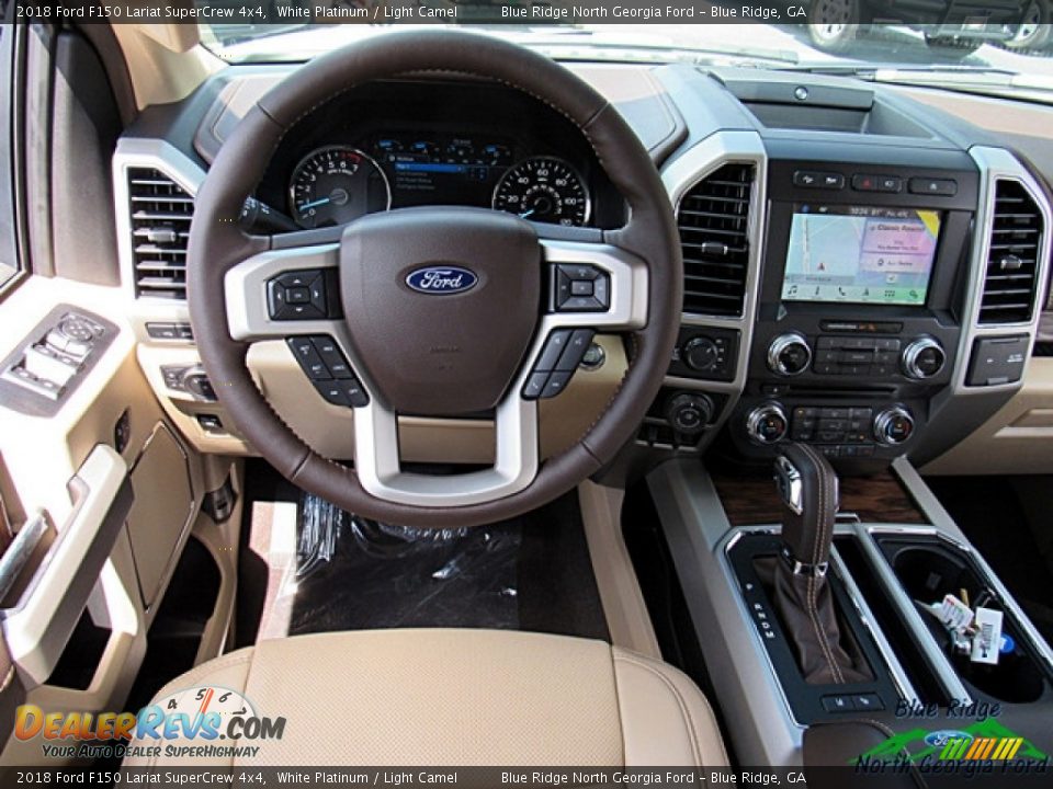 2018 Ford F150 Lariat SuperCrew 4x4 White Platinum / Light Camel Photo #27