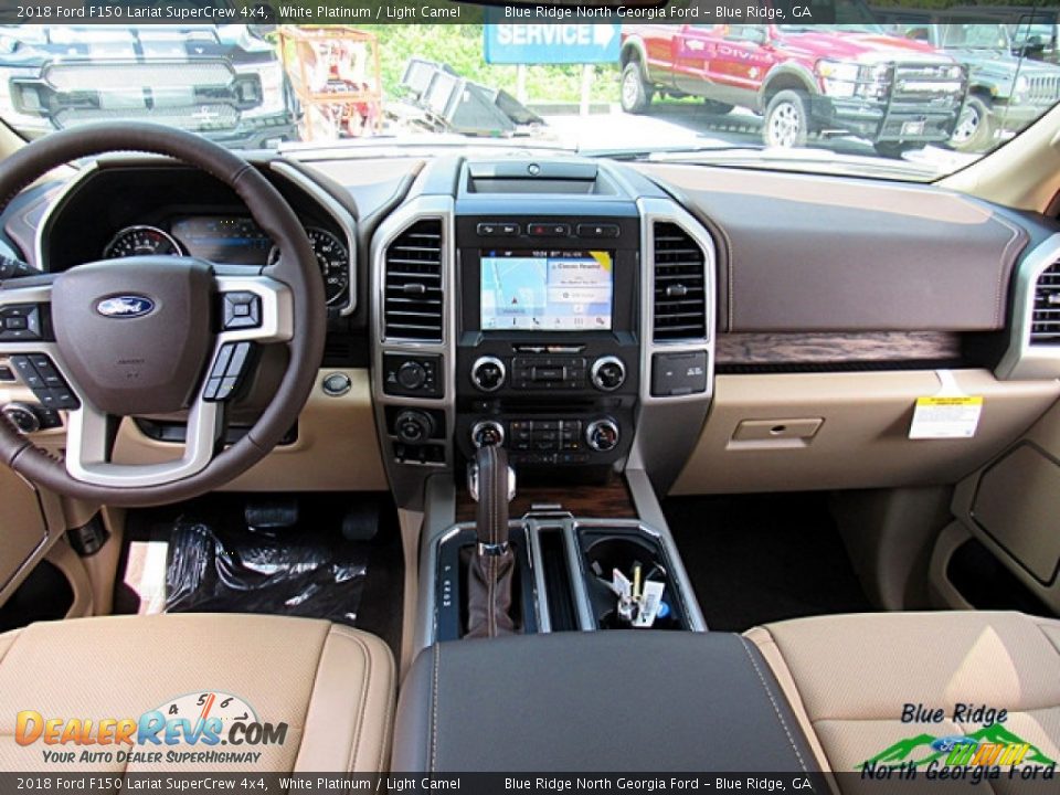 2018 Ford F150 Lariat SuperCrew 4x4 White Platinum / Light Camel Photo #28