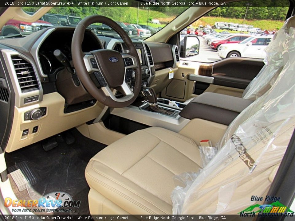 2018 Ford F150 Lariat SuperCrew 4x4 White Platinum / Light Camel Photo #31