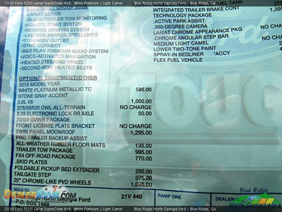 2018 Ford F150 Lariat SuperCrew 4x4 White Platinum / Light Camel Photo #34