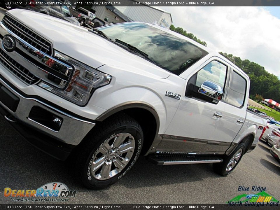 2018 Ford F150 Lariat SuperCrew 4x4 White Platinum / Light Camel Photo #35