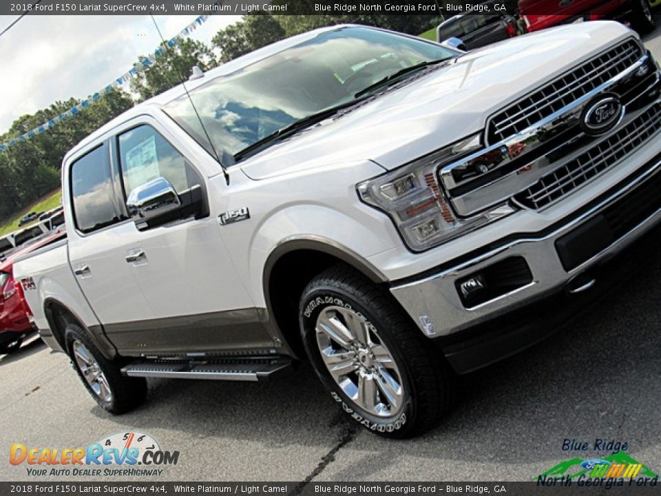 2018 Ford F150 Lariat SuperCrew 4x4 White Platinum / Light Camel Photo #36