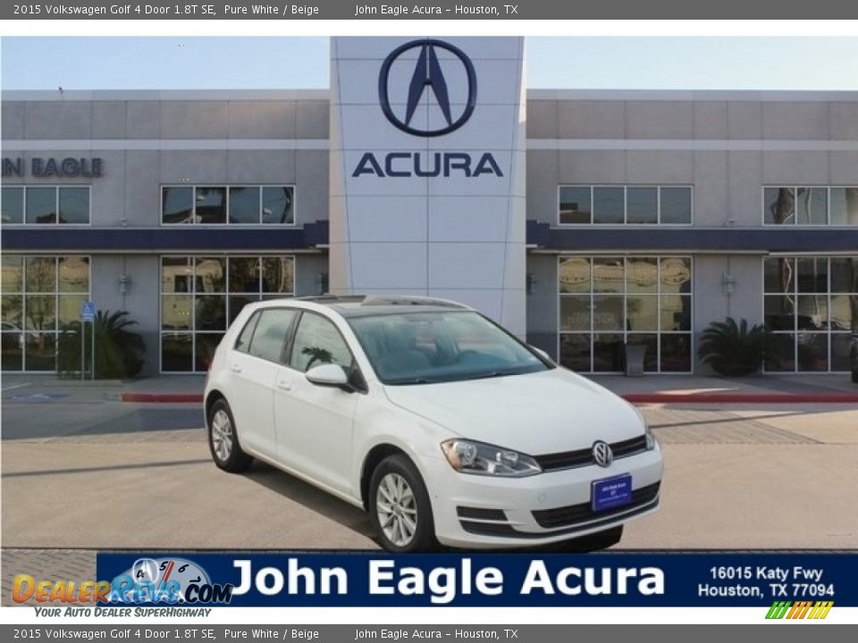 2015 Volkswagen Golf 4 Door 1.8T SE Pure White / Beige Photo #1