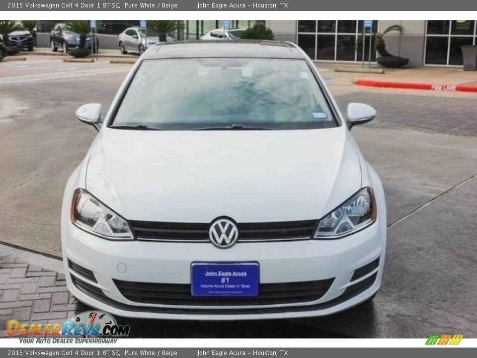 2015 Volkswagen Golf 4 Door 1.8T SE Pure White / Beige Photo #2