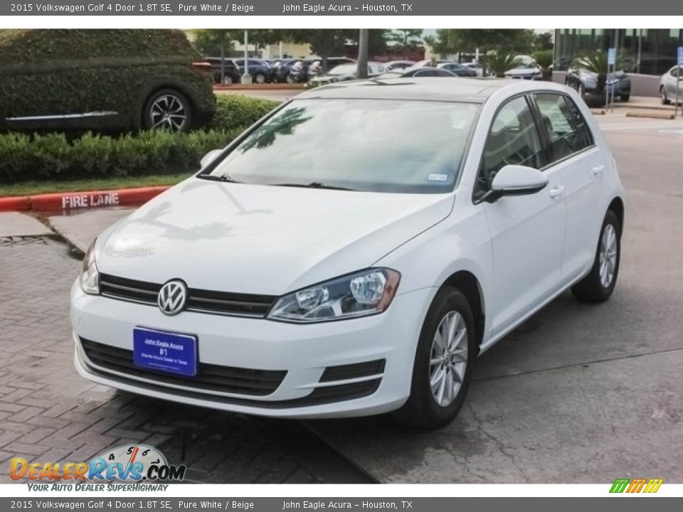 2015 Volkswagen Golf 4 Door 1.8T SE Pure White / Beige Photo #3