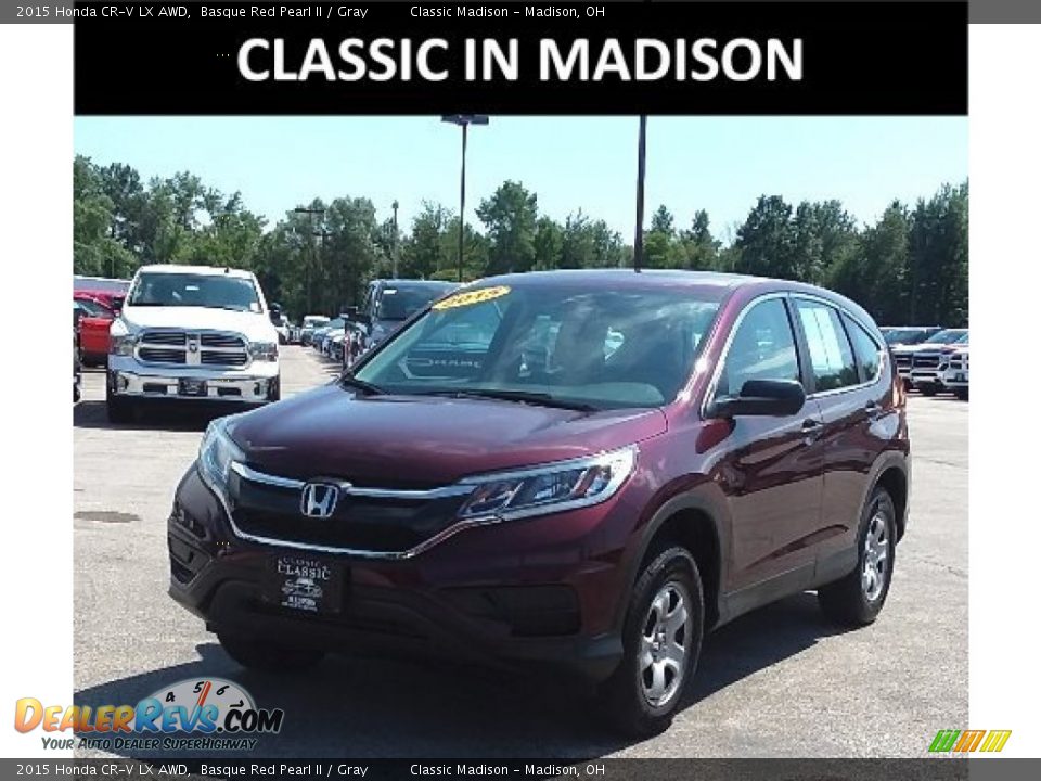 2015 Honda CR-V LX AWD Basque Red Pearl II / Gray Photo #1