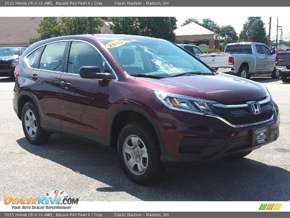 2015 Honda CR-V LX AWD Basque Red Pearl II / Gray Photo #2