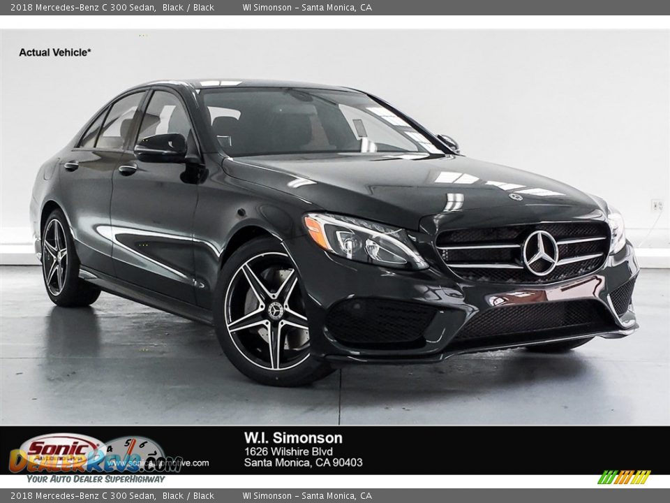 2018 Mercedes-Benz C 300 Sedan Black / Black Photo #1