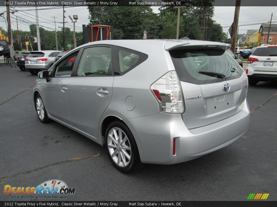 2012 Toyota Prius v Five Hybrid Classic Silver Metallic / Misty Gray Photo #8
