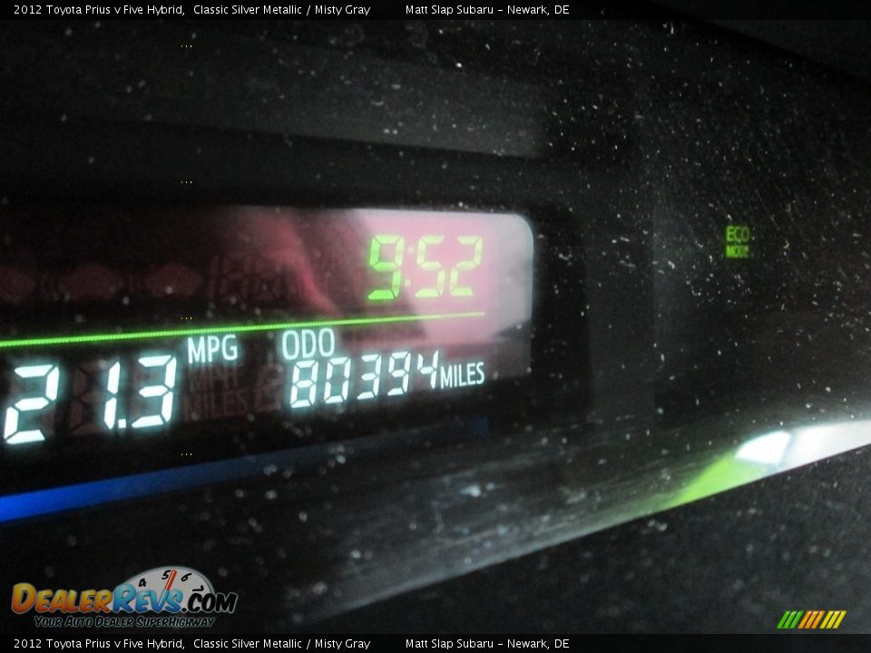 2012 Toyota Prius v Five Hybrid Classic Silver Metallic / Misty Gray Photo #27
