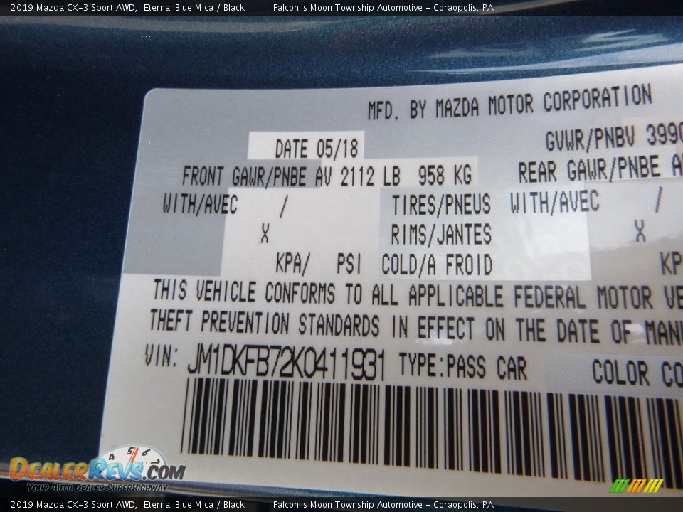 2019 Mazda CX-3 Sport AWD Eternal Blue Mica / Black Photo #13