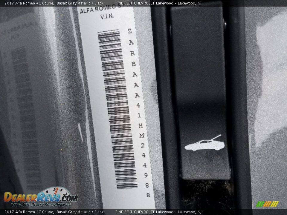 2017 Alfa Romeo 4C Coupe Basalt Gray Metallic / Black Photo #19