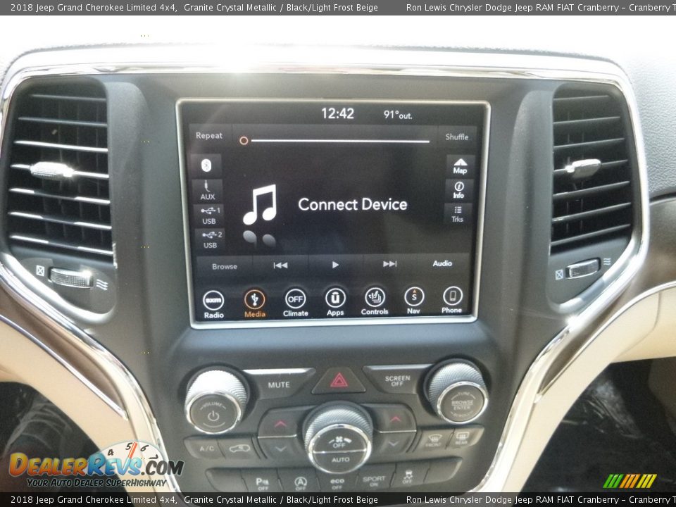 2018 Jeep Grand Cherokee Limited 4x4 Granite Crystal Metallic / Black/Light Frost Beige Photo #14