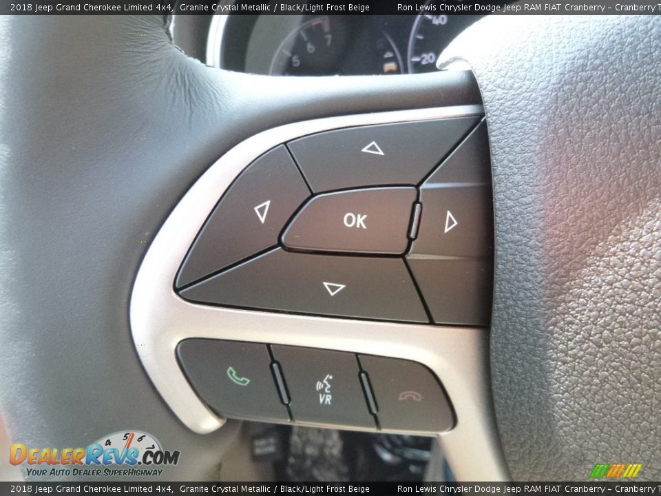 2018 Jeep Grand Cherokee Limited 4x4 Granite Crystal Metallic / Black/Light Frost Beige Photo #17