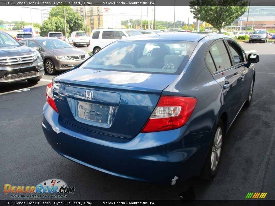 2012 Honda Civic EX Sedan Dyno Blue Pearl / Gray Photo #5