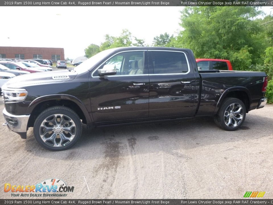 2019 Ram 1500 Long Horn Crew Cab 4x4 Rugged Brown Pearl / Mountain Brown/Light Frost Beige Photo #2