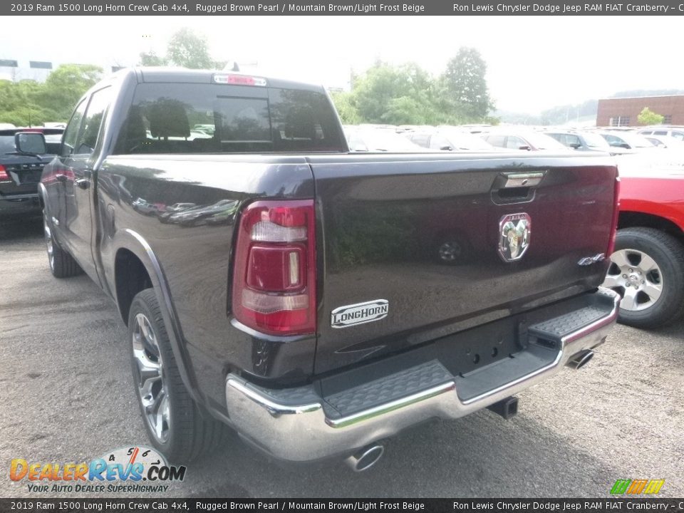 2019 Ram 1500 Long Horn Crew Cab 4x4 Rugged Brown Pearl / Mountain Brown/Light Frost Beige Photo #3