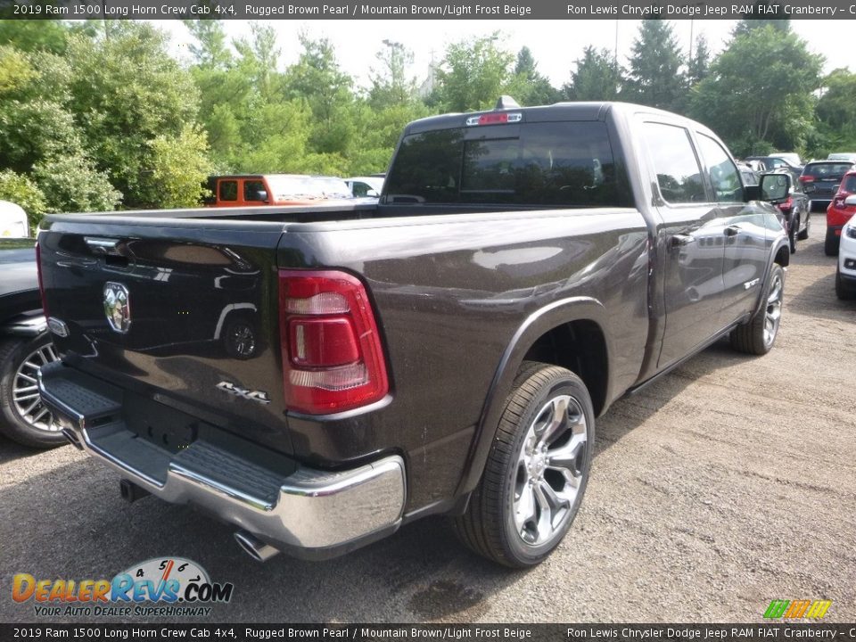2019 Ram 1500 Long Horn Crew Cab 4x4 Rugged Brown Pearl / Mountain Brown/Light Frost Beige Photo #5