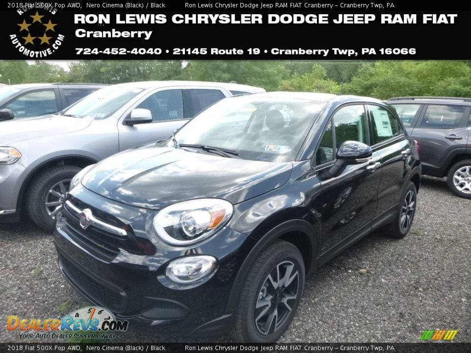 2018 Fiat 500X Pop AWD Nero Cinema (Black) / Black Photo #1