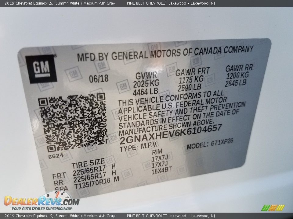 2019 Chevrolet Equinox LS Summit White / Medium Ash Gray Photo #9