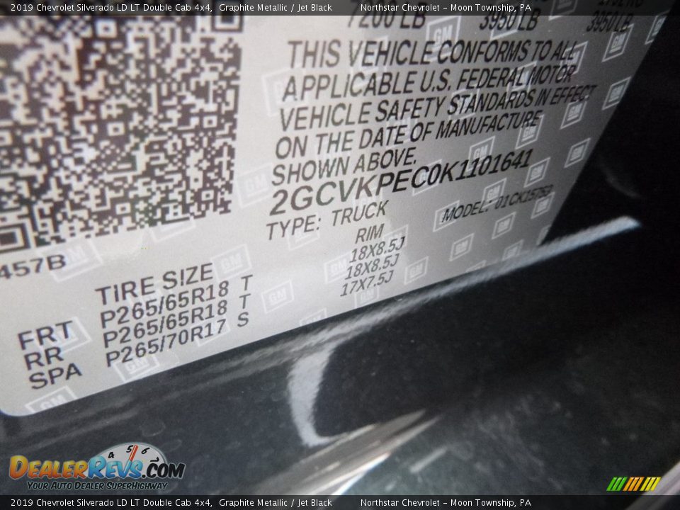 2019 Chevrolet Silverado LD LT Double Cab 4x4 Graphite Metallic / Jet Black Photo #16