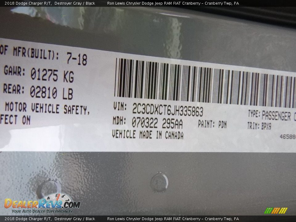 2018 Dodge Charger R/T Destroyer Gray / Black Photo #15