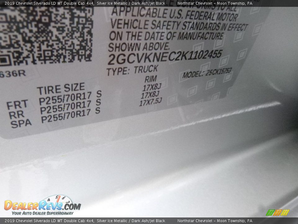2019 Chevrolet Silverado LD WT Double Cab 4x4 Silver Ice Metallic / Dark Ash/Jet Black Photo #17