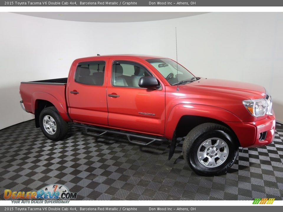 2015 Toyota Tacoma V6 Double Cab 4x4 Barcelona Red Metallic / Graphite Photo #3