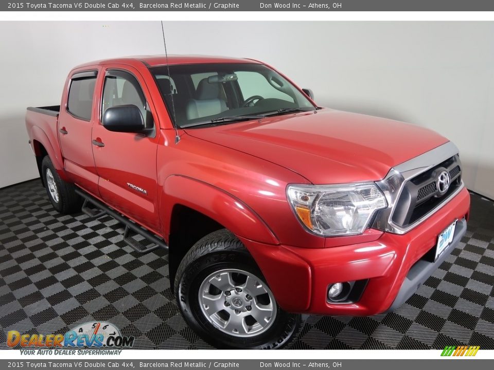 2015 Toyota Tacoma V6 Double Cab 4x4 Barcelona Red Metallic / Graphite Photo #4