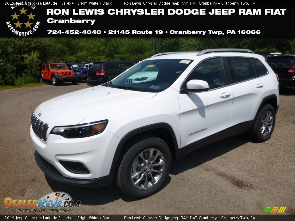 2019 Jeep Cherokee Latitude Plus 4x4 Bright White / Black Photo #1