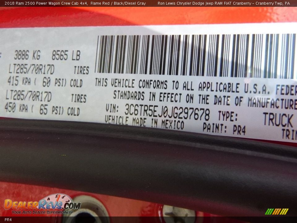 Ram Color Code PR4 Flame Red