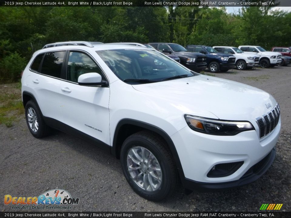 2019 Jeep Cherokee Latitude 4x4 Bright White / Black/Light Frost Beige Photo #7