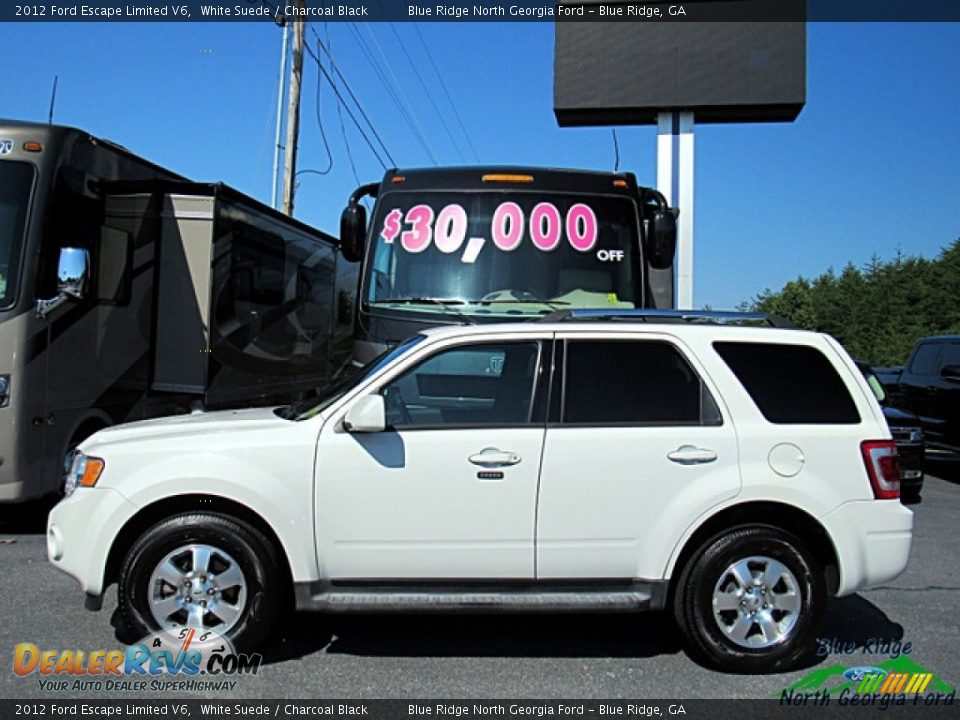 2012 Ford Escape Limited V6 White Suede / Charcoal Black Photo #2