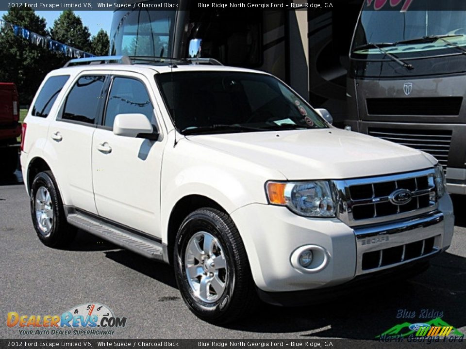 2012 Ford Escape Limited V6 White Suede / Charcoal Black Photo #7