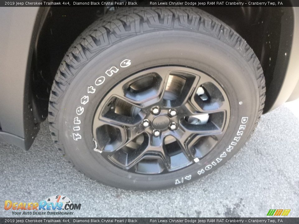 2019 Jeep Cherokee Trailhawk 4x4 Diamond Black Crystal Pearl / Black Photo #9