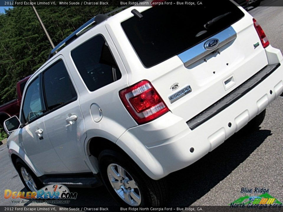 2012 Ford Escape Limited V6 White Suede / Charcoal Black Photo #34