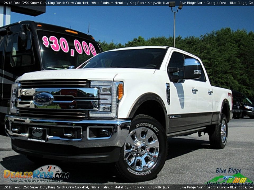 2018 Ford F250 Super Duty King Ranch Crew Cab 4x4 White Platinum Metallic / King Ranch Kingsville Java Photo #1