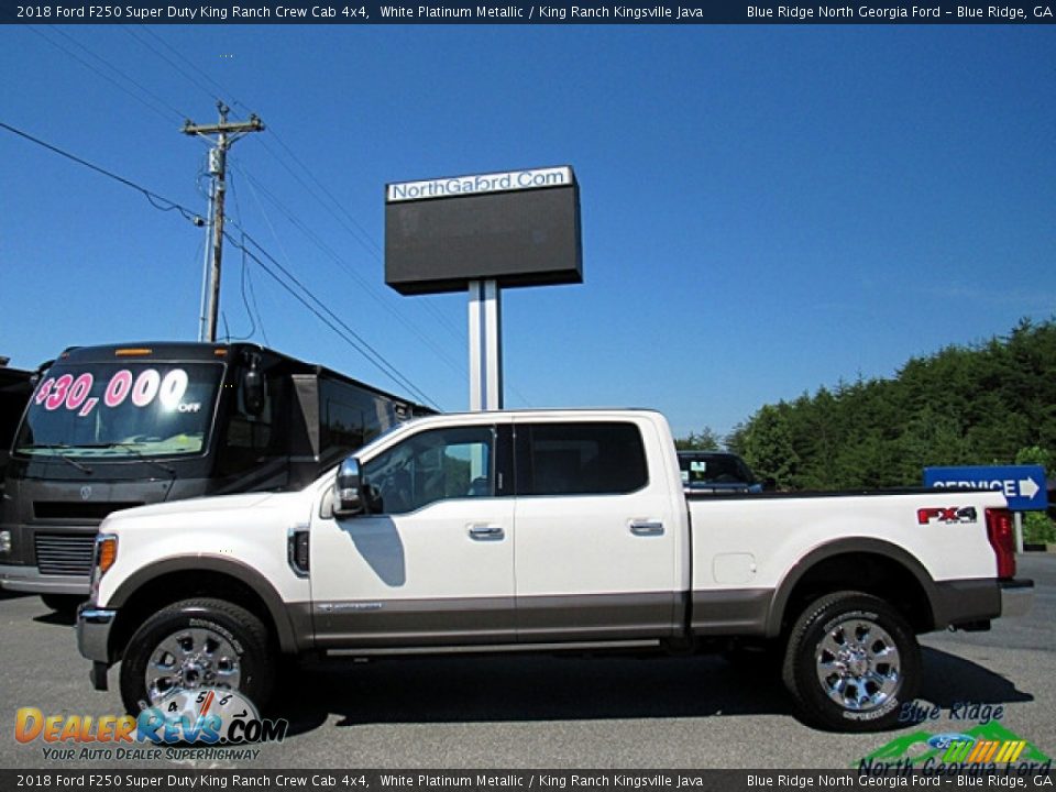 2018 Ford F250 Super Duty King Ranch Crew Cab 4x4 White Platinum Metallic / King Ranch Kingsville Java Photo #2