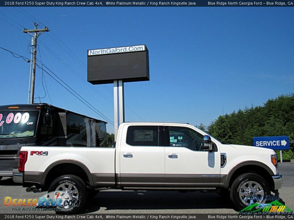 2018 Ford F250 Super Duty King Ranch Crew Cab 4x4 White Platinum Metallic / King Ranch Kingsville Java Photo #6
