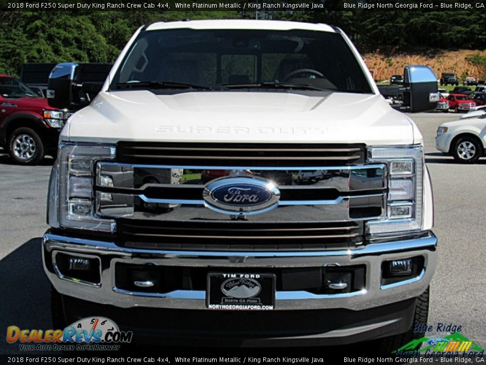 2018 Ford F250 Super Duty King Ranch Crew Cab 4x4 White Platinum Metallic / King Ranch Kingsville Java Photo #8