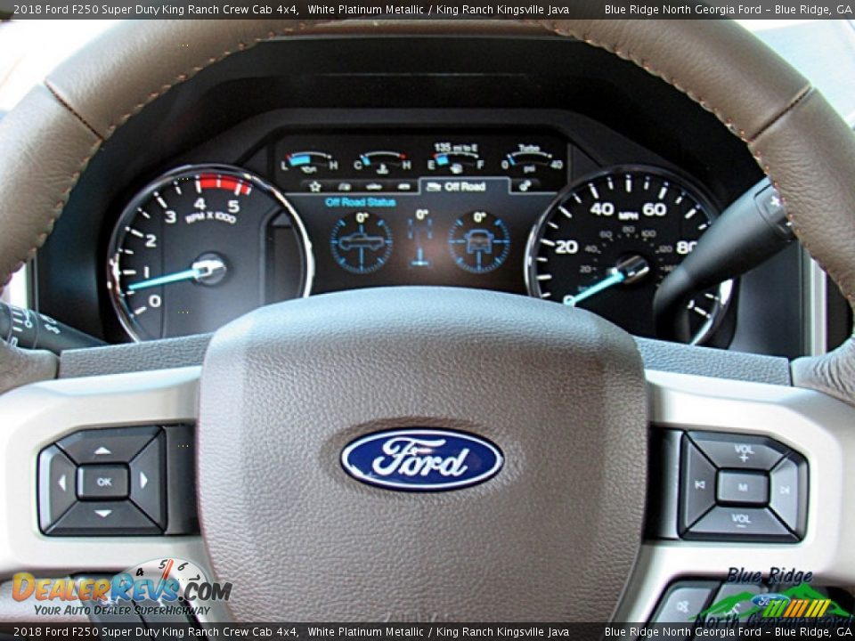 2018 Ford F250 Super Duty King Ranch Crew Cab 4x4 White Platinum Metallic / King Ranch Kingsville Java Photo #13