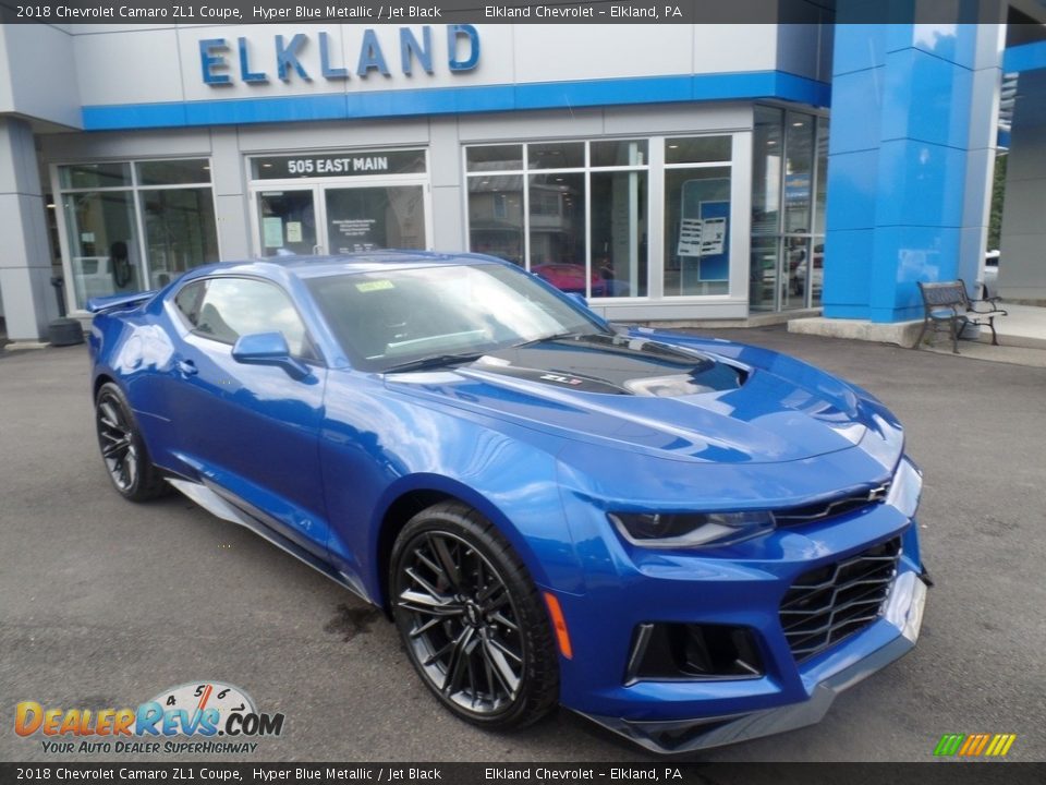2018 Chevrolet Camaro ZL1 Coupe Hyper Blue Metallic / Jet Black Photo #6