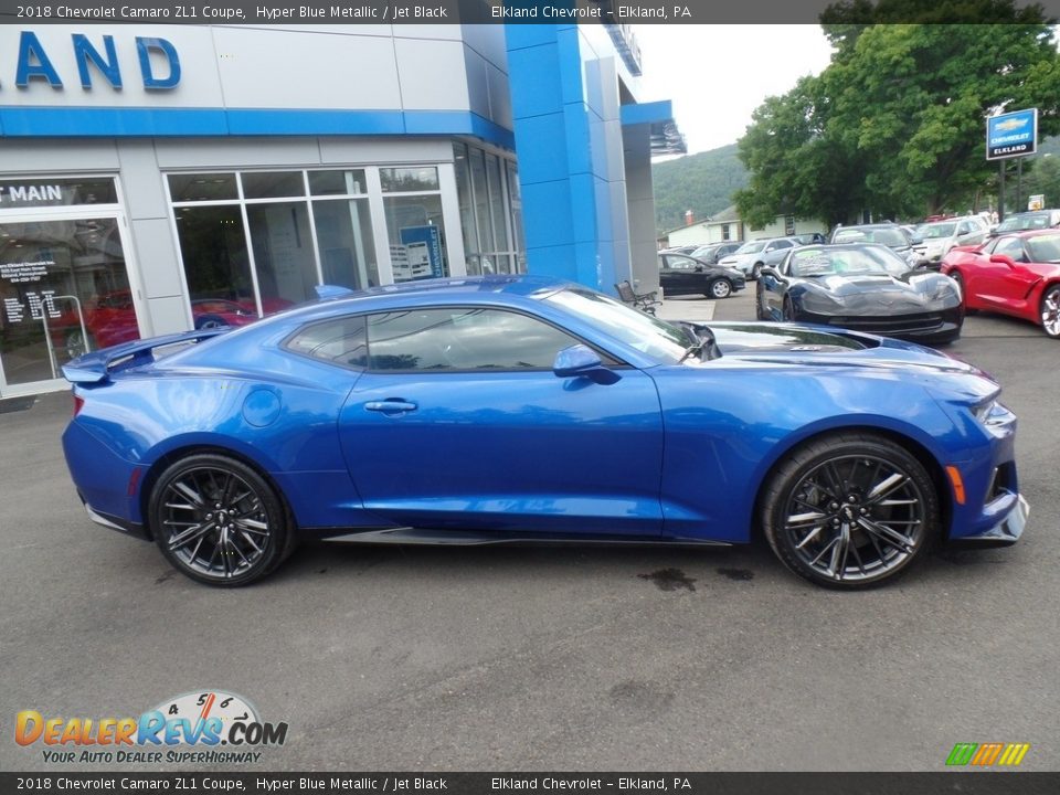 2018 Chevrolet Camaro ZL1 Coupe Hyper Blue Metallic / Jet Black Photo #7