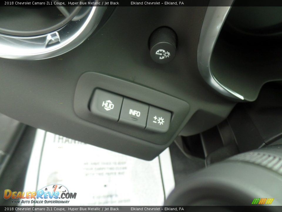 2018 Chevrolet Camaro ZL1 Coupe Hyper Blue Metallic / Jet Black Photo #26