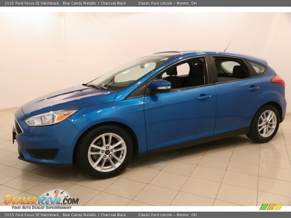 2015 Ford Focus SE Hatchback Blue Candy Metallic / Charcoal Black Photo #3