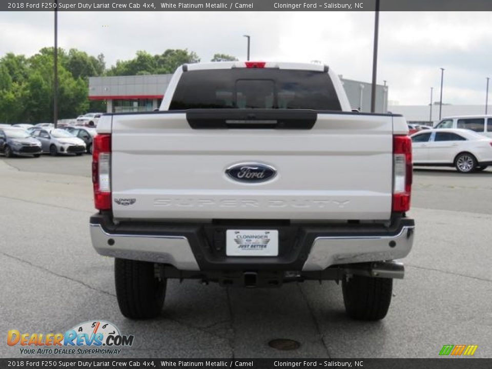 2018 Ford F250 Super Duty Lariat Crew Cab 4x4 White Platinum Metallic / Camel Photo #24