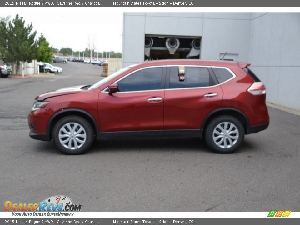 2015 Nissan Rogue S AWD Cayenne Red / Charcoal Photo #3