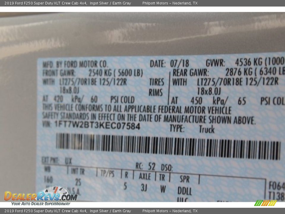 2019 Ford F250 Super Duty XLT Crew Cab 4x4 Ingot Silver / Earth Gray Photo #33