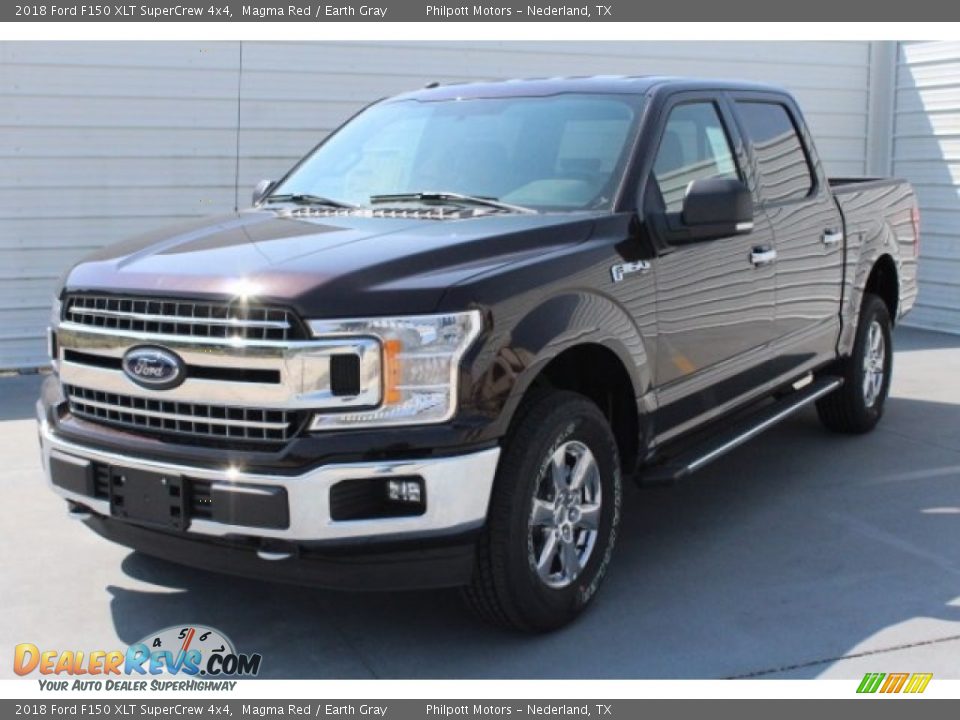 2018 Ford F150 XLT SuperCrew 4x4 Magma Red / Earth Gray Photo #3