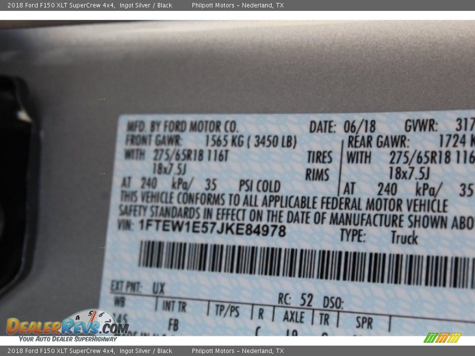 2018 Ford F150 XLT SuperCrew 4x4 Ingot Silver / Black Photo #35